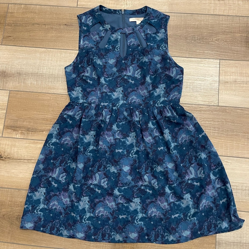 Forever 21 Dress Blue and Purple Floral Dress Size Large